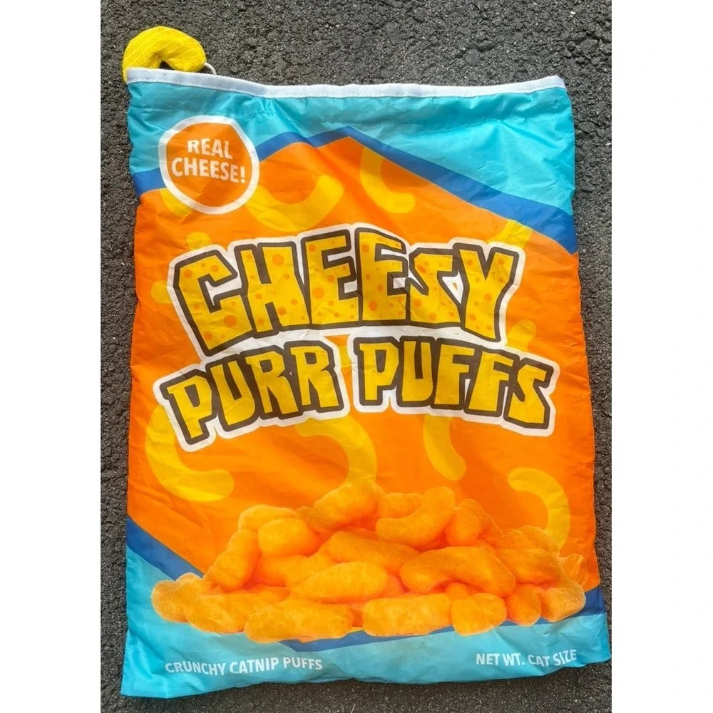 Quirky Kitty Cheesy Puffs Crinkle Play Sack Cat Toy